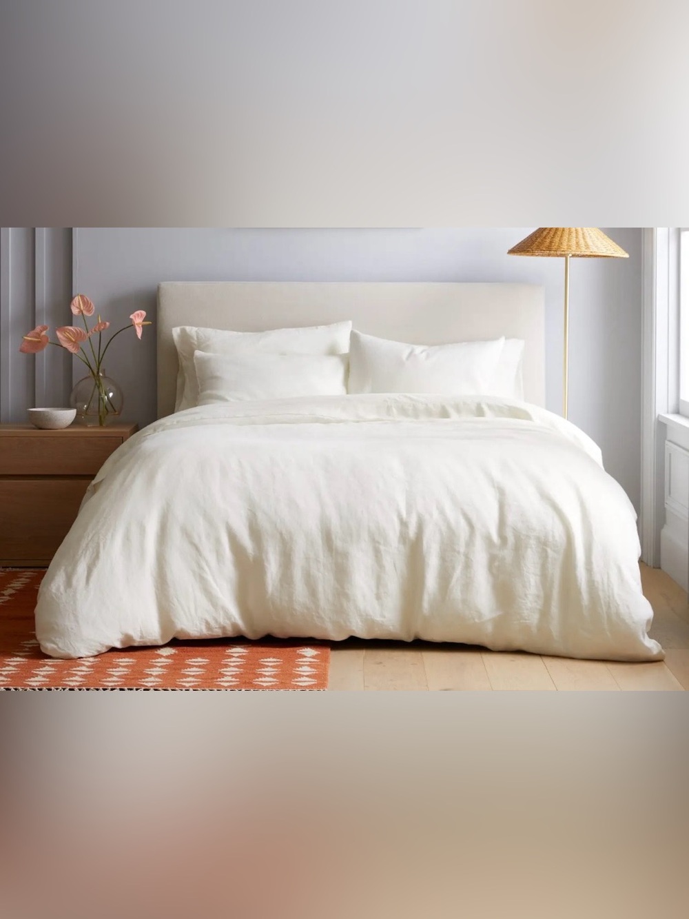 NWT Quince European Linen 1 Piece Duvet Cover, Full/Queen (Ivory) No shams